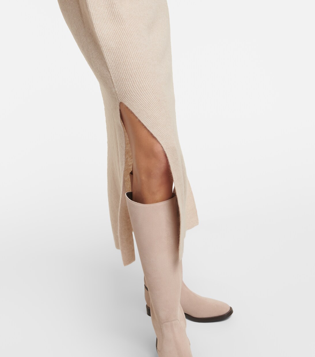 Abito midi in cotone e alpaca | Brunello Cucinelli