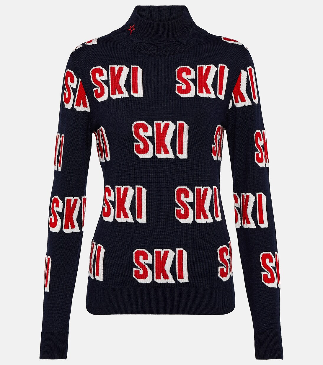 Wool jacquard turtleneck sweater | Perfect Moment