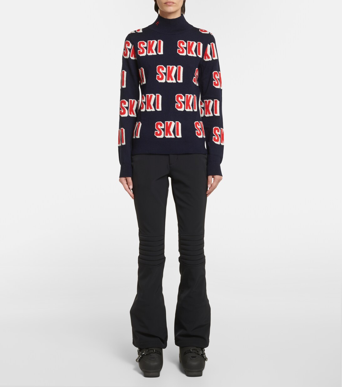 Wool jacquard turtleneck sweater | Perfect Moment