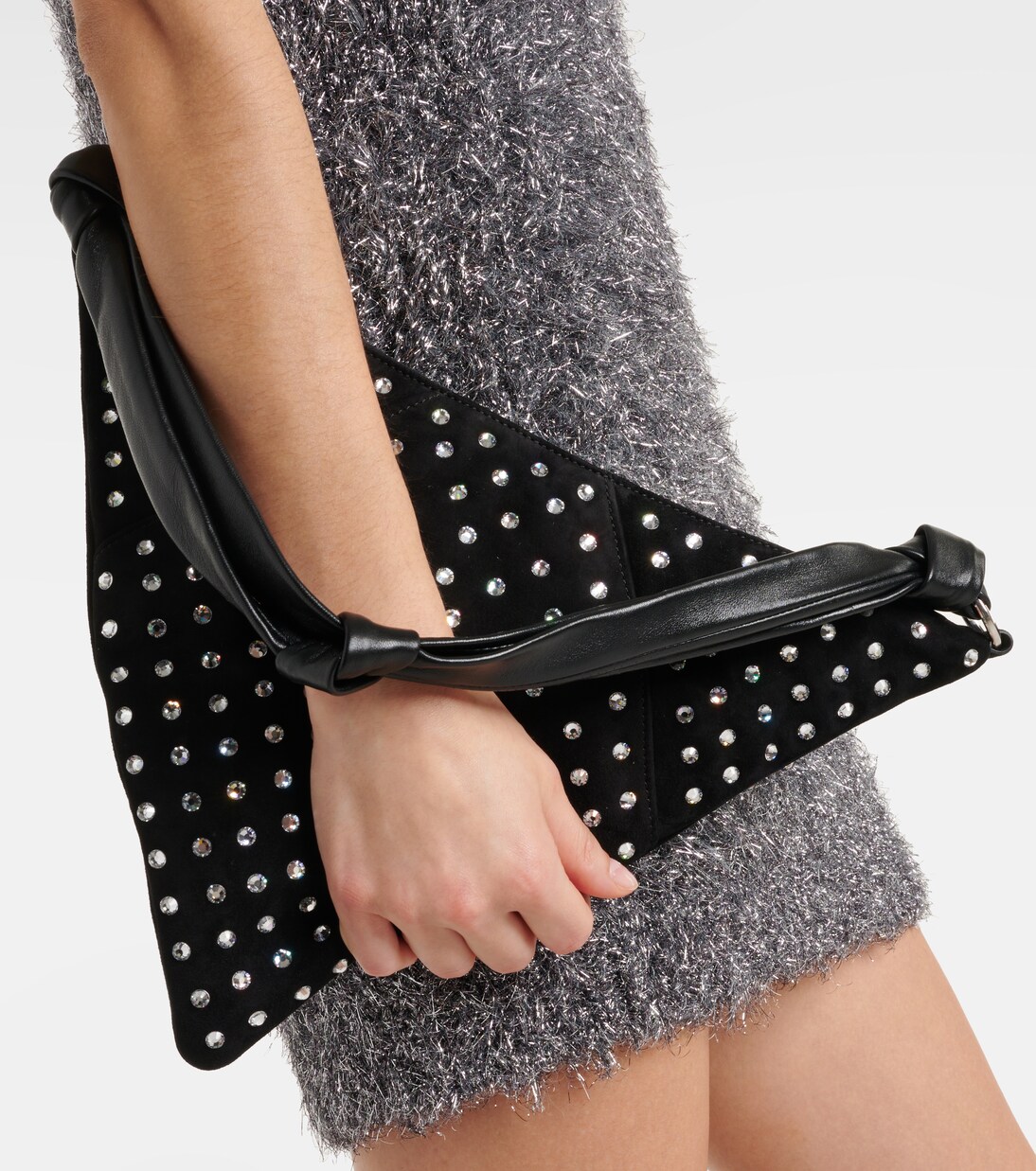 Sac Cameron en daim à cristaux | Amina Muaddi