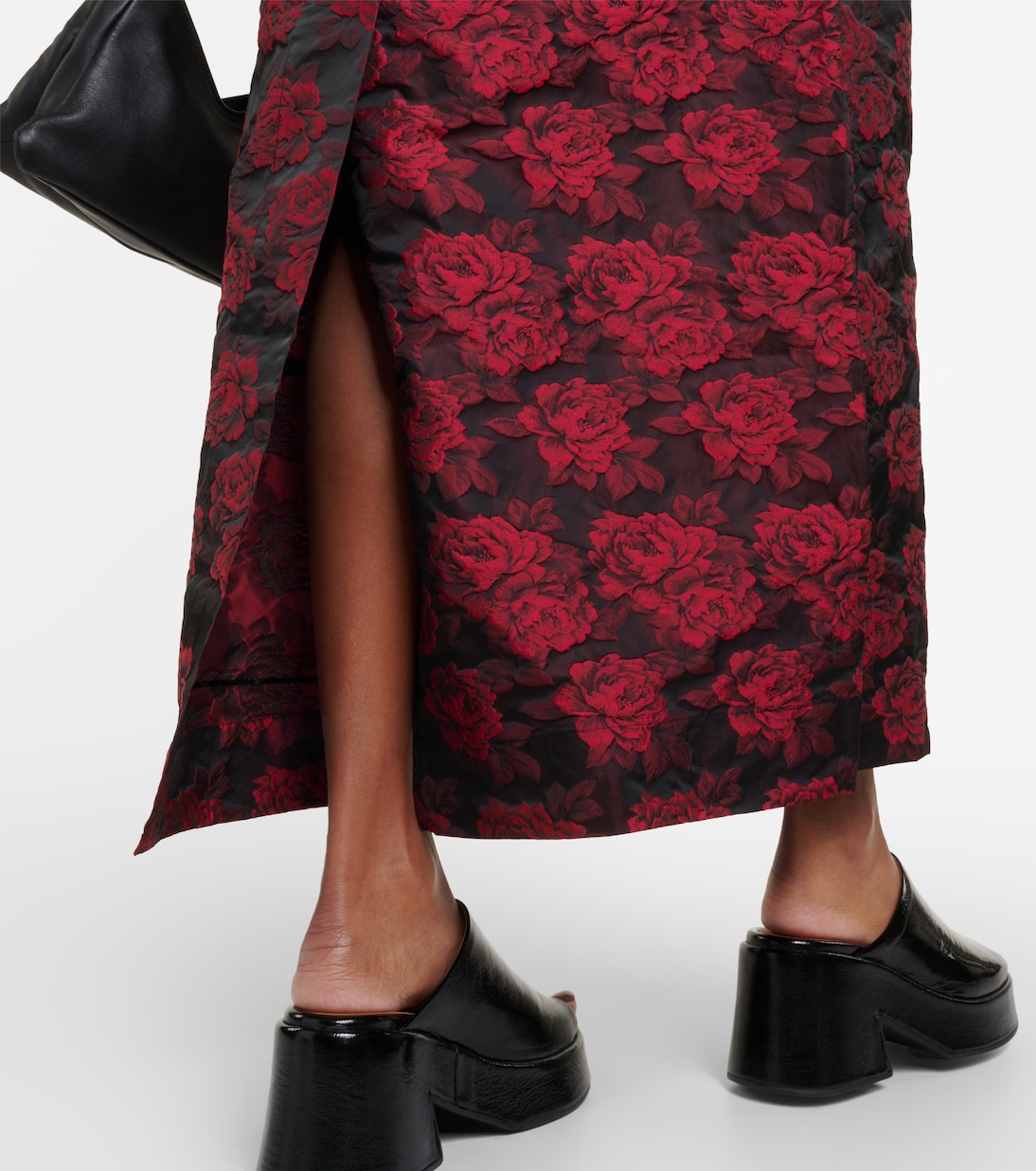 Falda larga en jacquard floral | Ganni