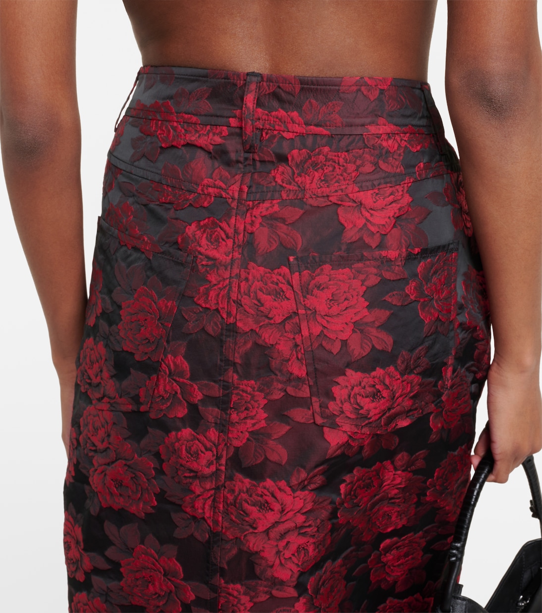 Falda larga en jacquard floral | Ganni