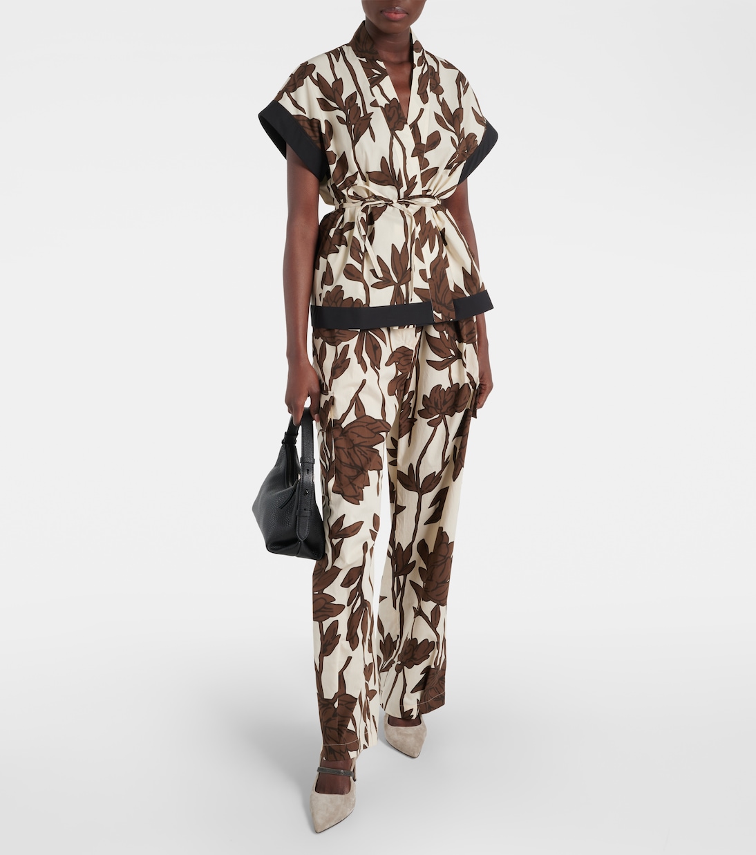 Bedruckte Cargohose aus Baumwollpopeline | Brunello Cucinelli