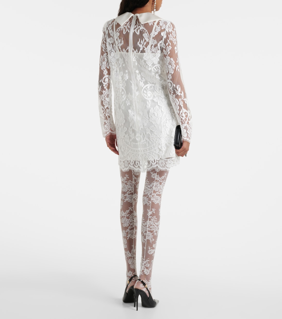 Vestido corto de encaje chantilly | Dolce&Gabbana