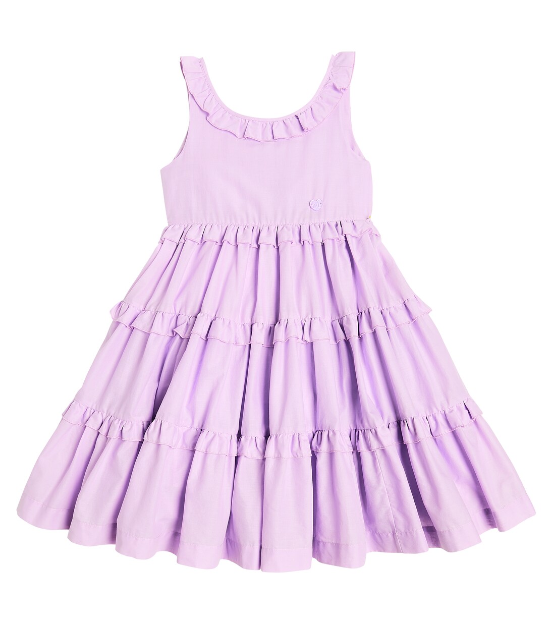 Ruffled tiered cotton dress | Monnalisa