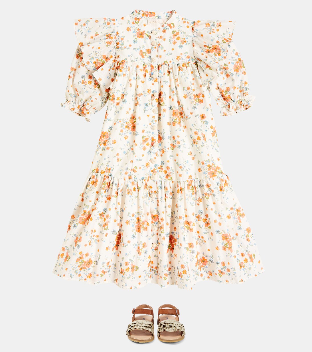 Ruffled floral cotton dress | Petite Amalie  