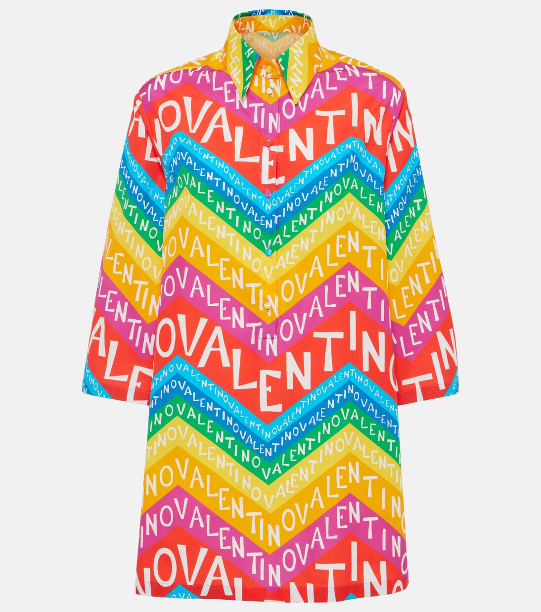 Logo cotton shirt dress | Valentino