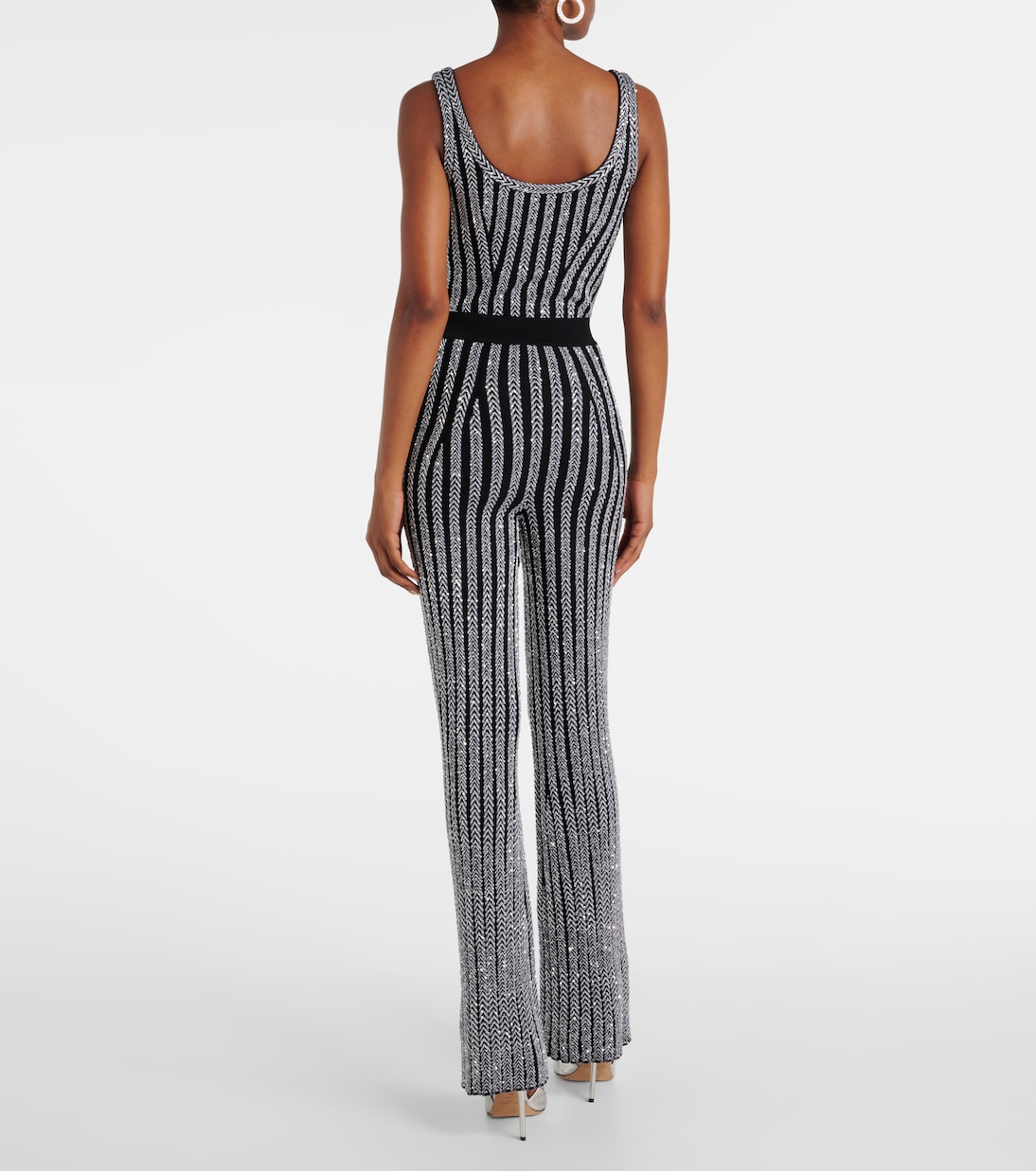 Schlaghose aus Häkelstrick mit Pailletten | Missoni