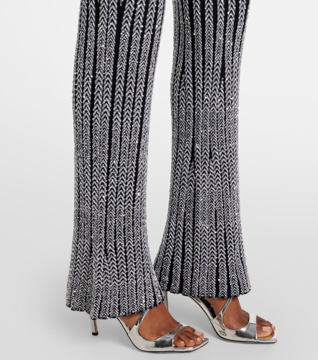 Schlaghose aus Häkelstrick mit Pailletten | Missoni