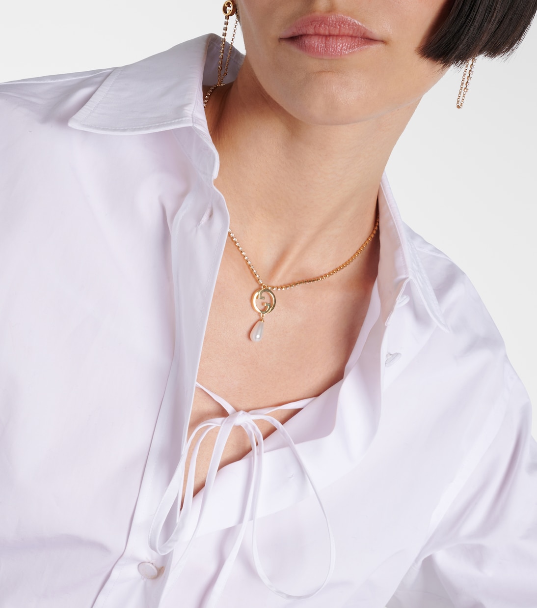 Halskette Gucci Blondie mit Kristallen und Zierperle | Gucci