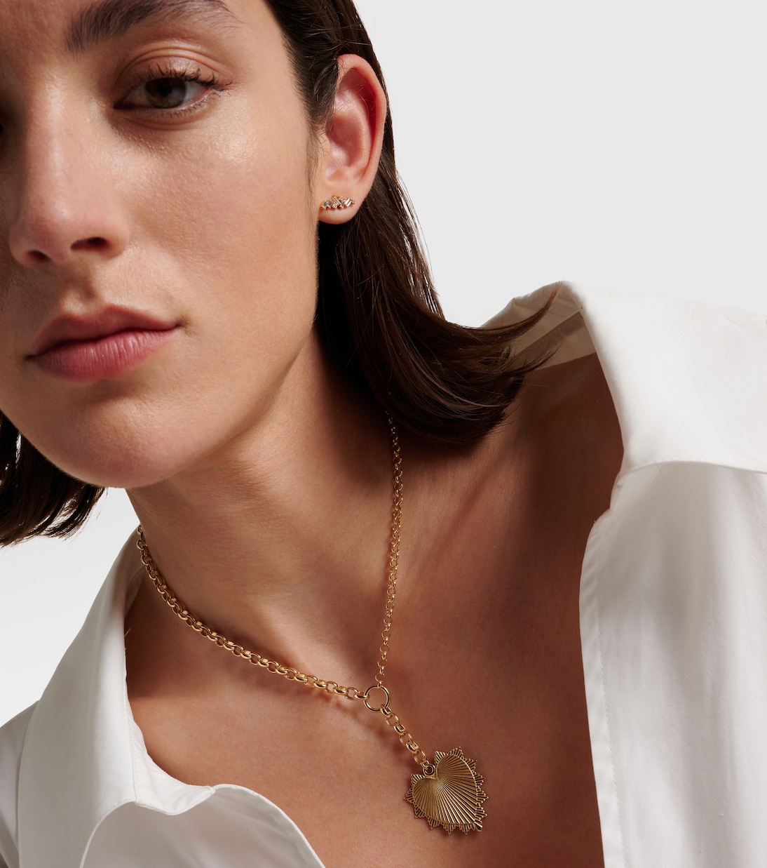 Oversized Love Token 18kt gold (750/1000) chain necklace | FoundRae