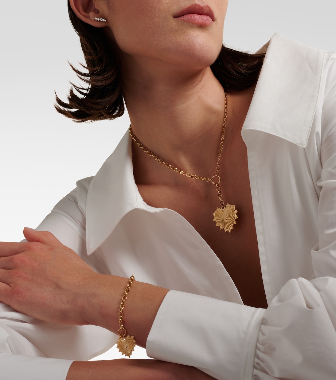 Oversized Love Token 18kt gold (750/1000) chain necklace | FoundRae