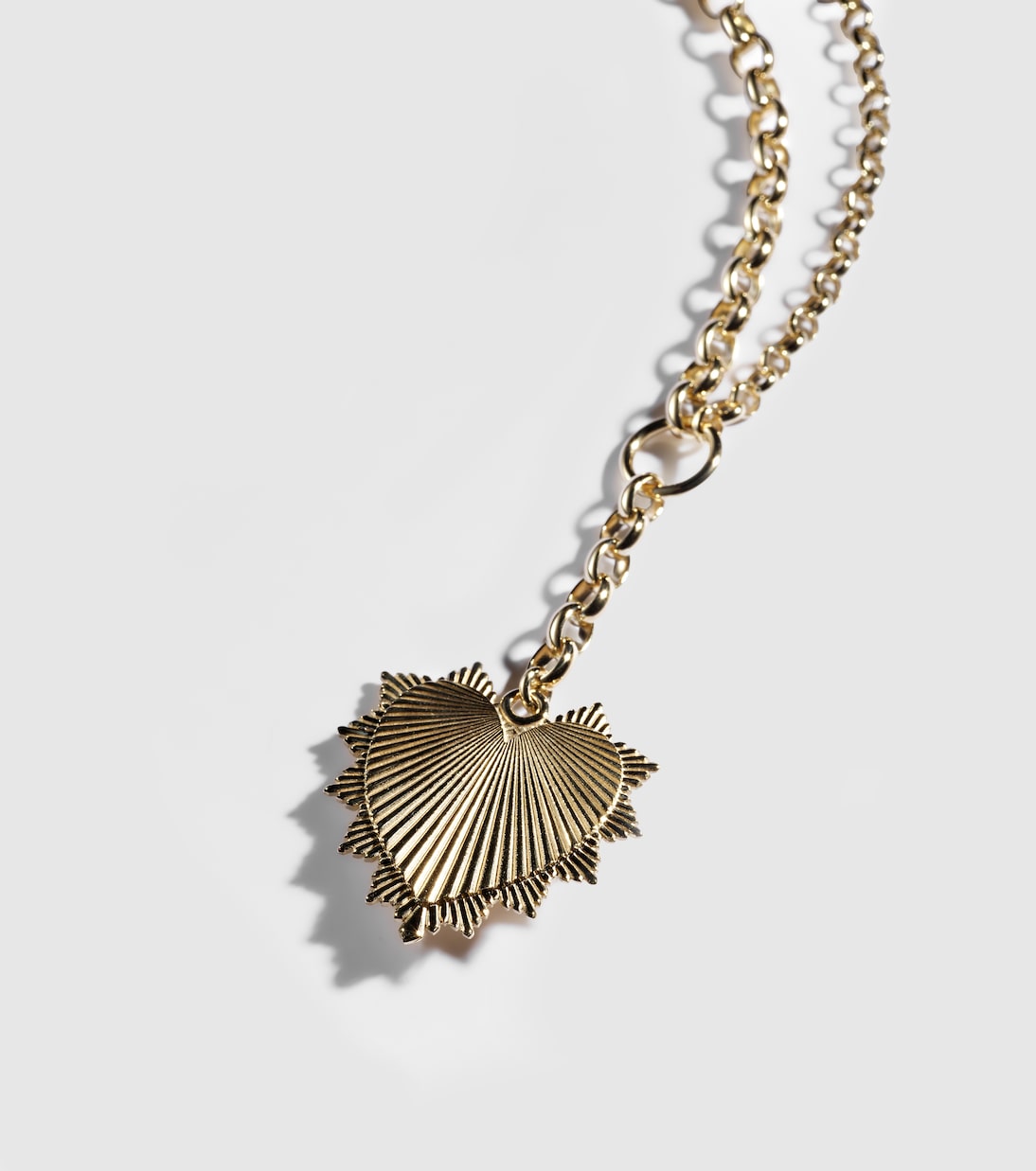 Oversized Love Token 18kt gold (750/1000) chain necklace | FoundRae