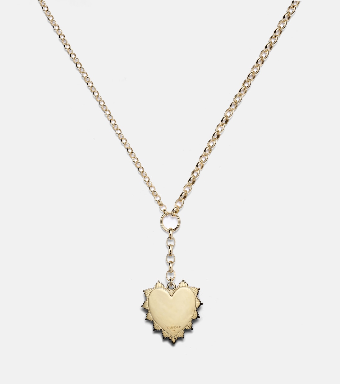 Oversized Love Token 18kt gold (750/1000) chain necklace | FoundRae