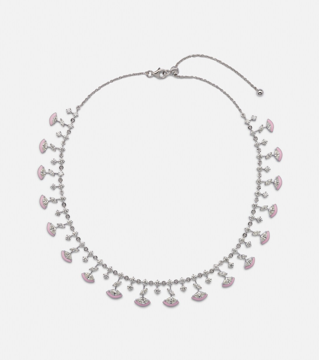 Choker The Eye en or blanc 18 ct, émail et diamants | Kamyen