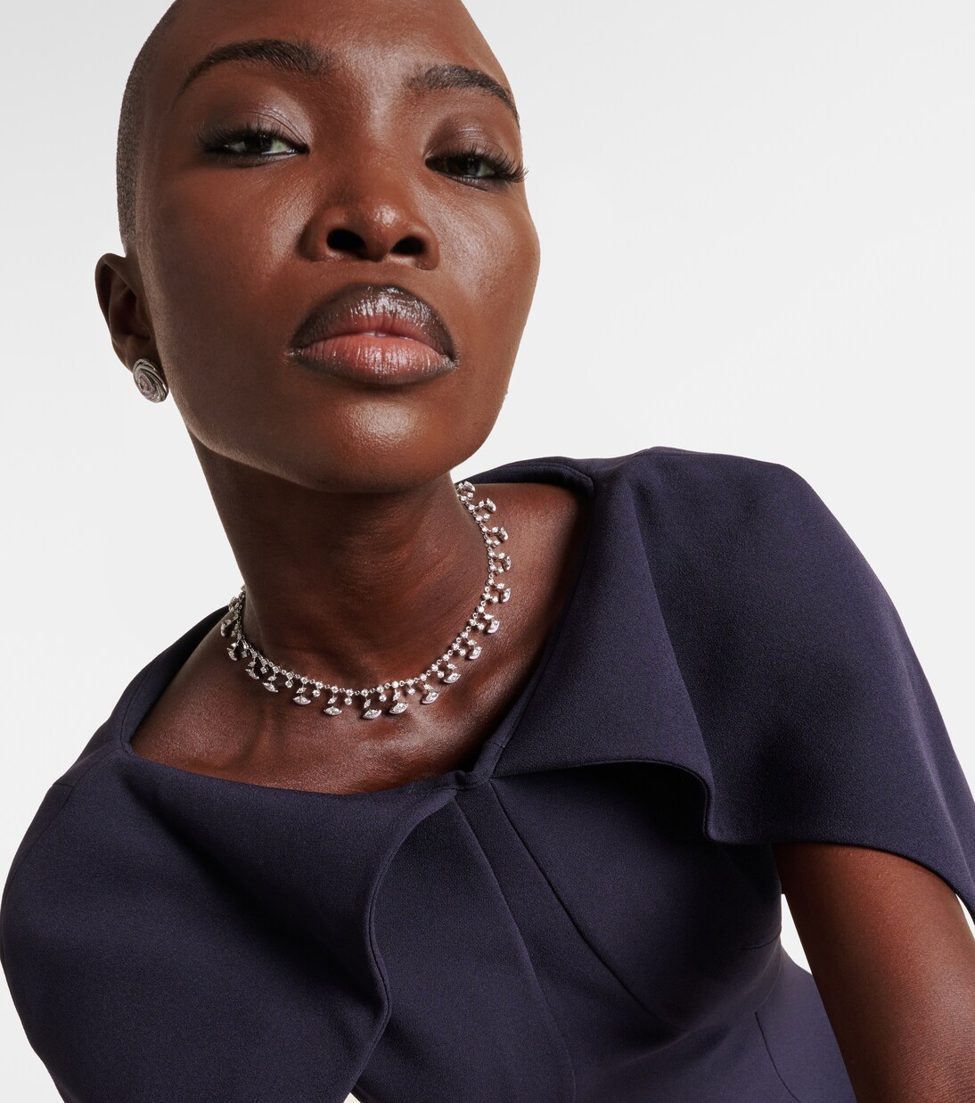 Choker The Eye en or blanc 18 ct, émail et diamants | Kamyen