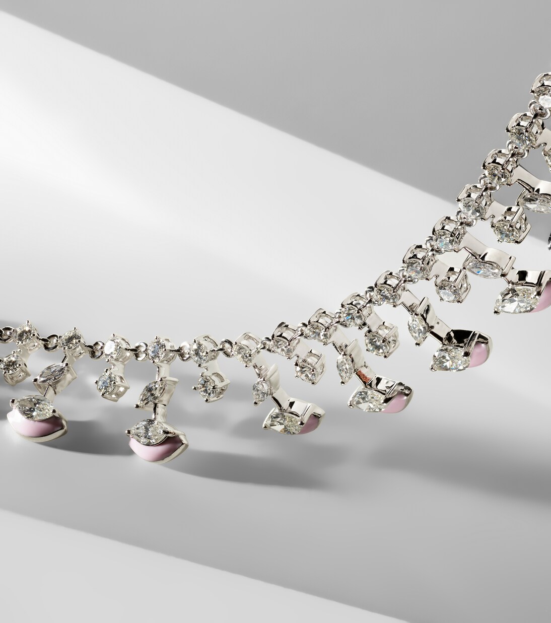 Choker The Eye en or blanc 18 ct, émail et diamants | Kamyen