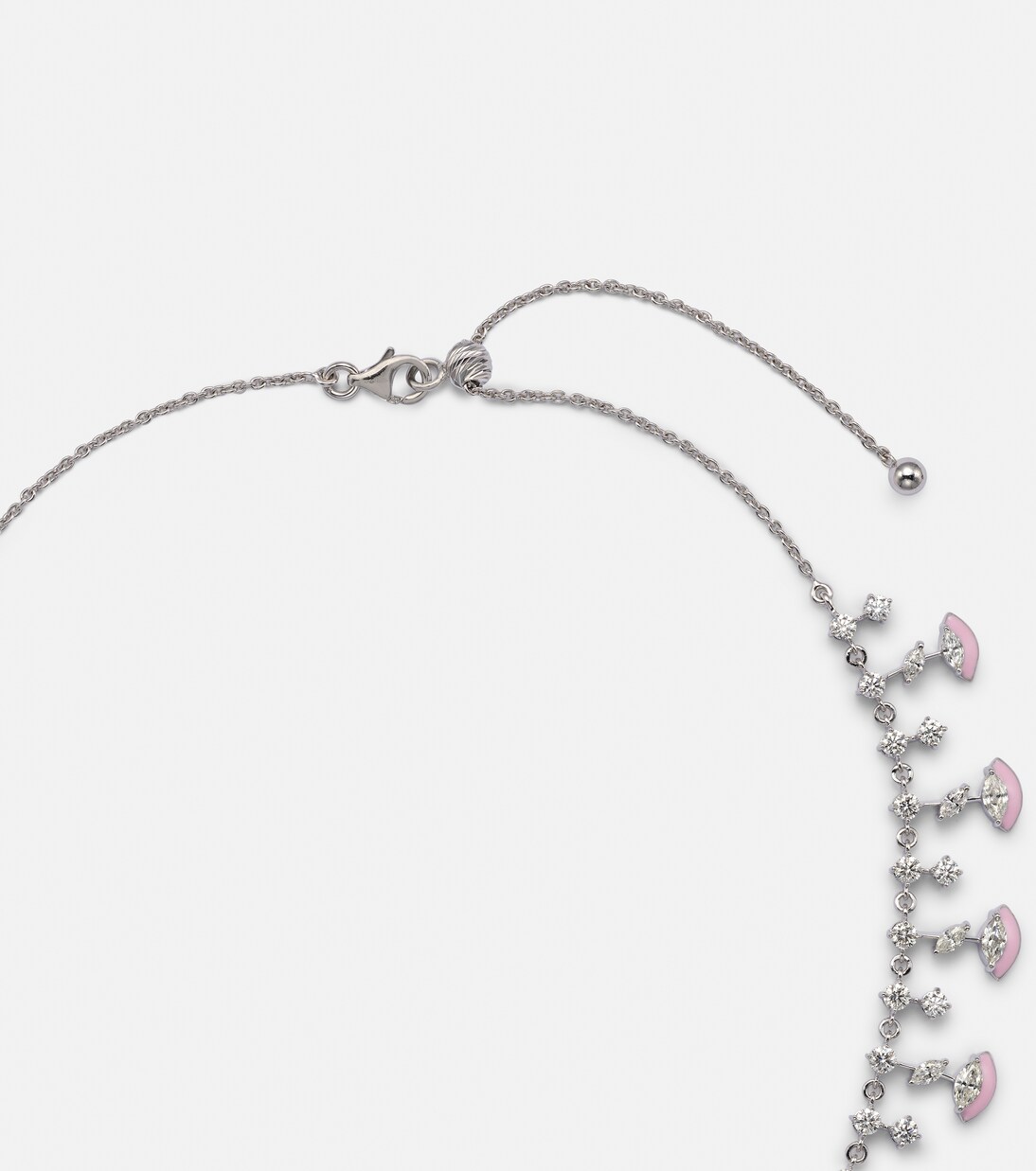 Choker The Eye en or blanc 18 ct, émail et diamants | Kamyen