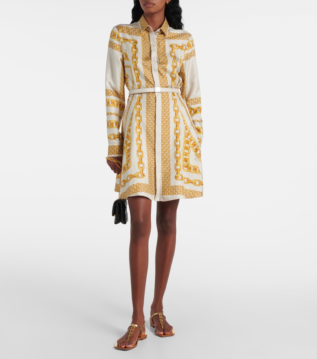 Sandalen aus Metallic-Leder | Versace