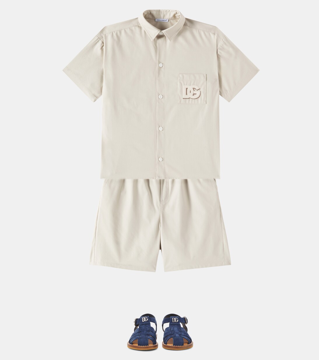 Cotton-blend gabardine shorts | Dolce&Gabbana Kids