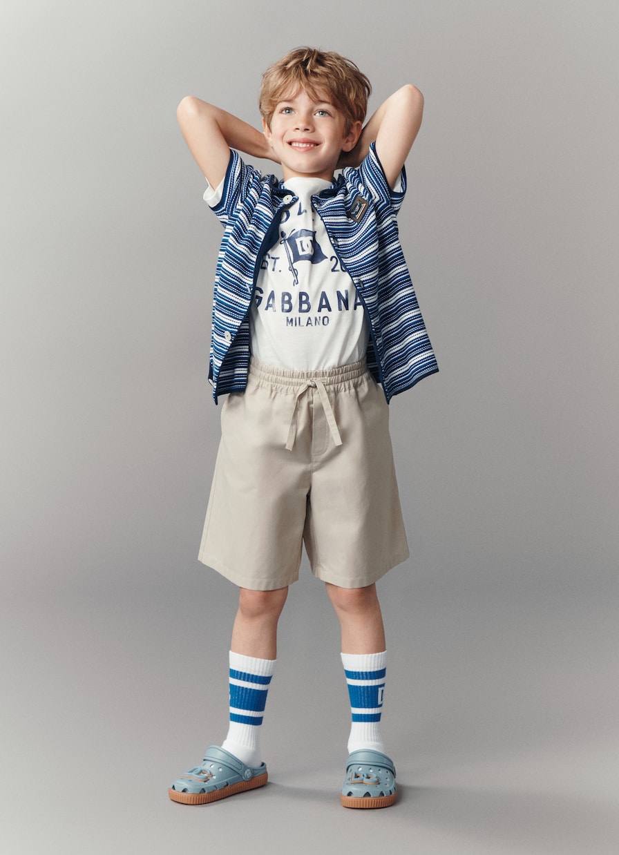 Cotton-blend gabardine shorts | Dolce&Gabbana Kids