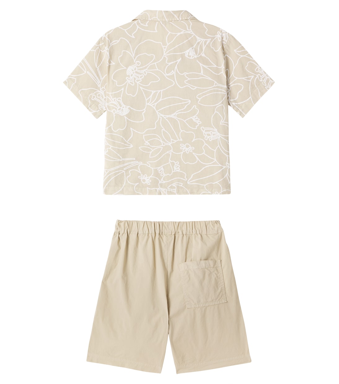 Floral muslin and poplin shirt and shorts set | Il Gufo
