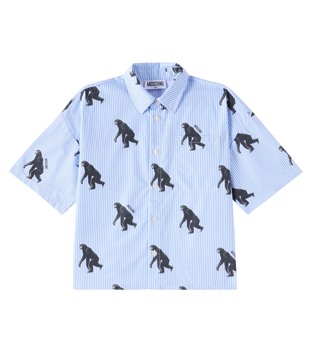 Printed striped cotton shirt | Moschino Kids