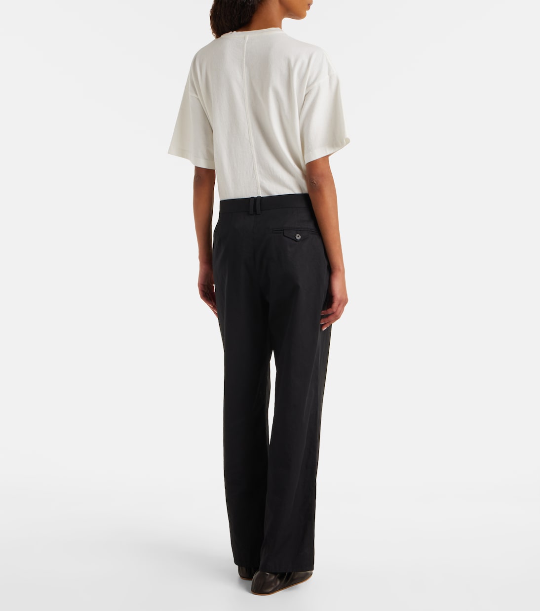 Zuzana mid-rise cotton twill straight pants | The Row