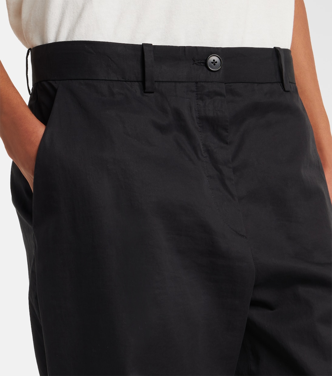 Zuzana mid-rise cotton twill straight pants | The Row