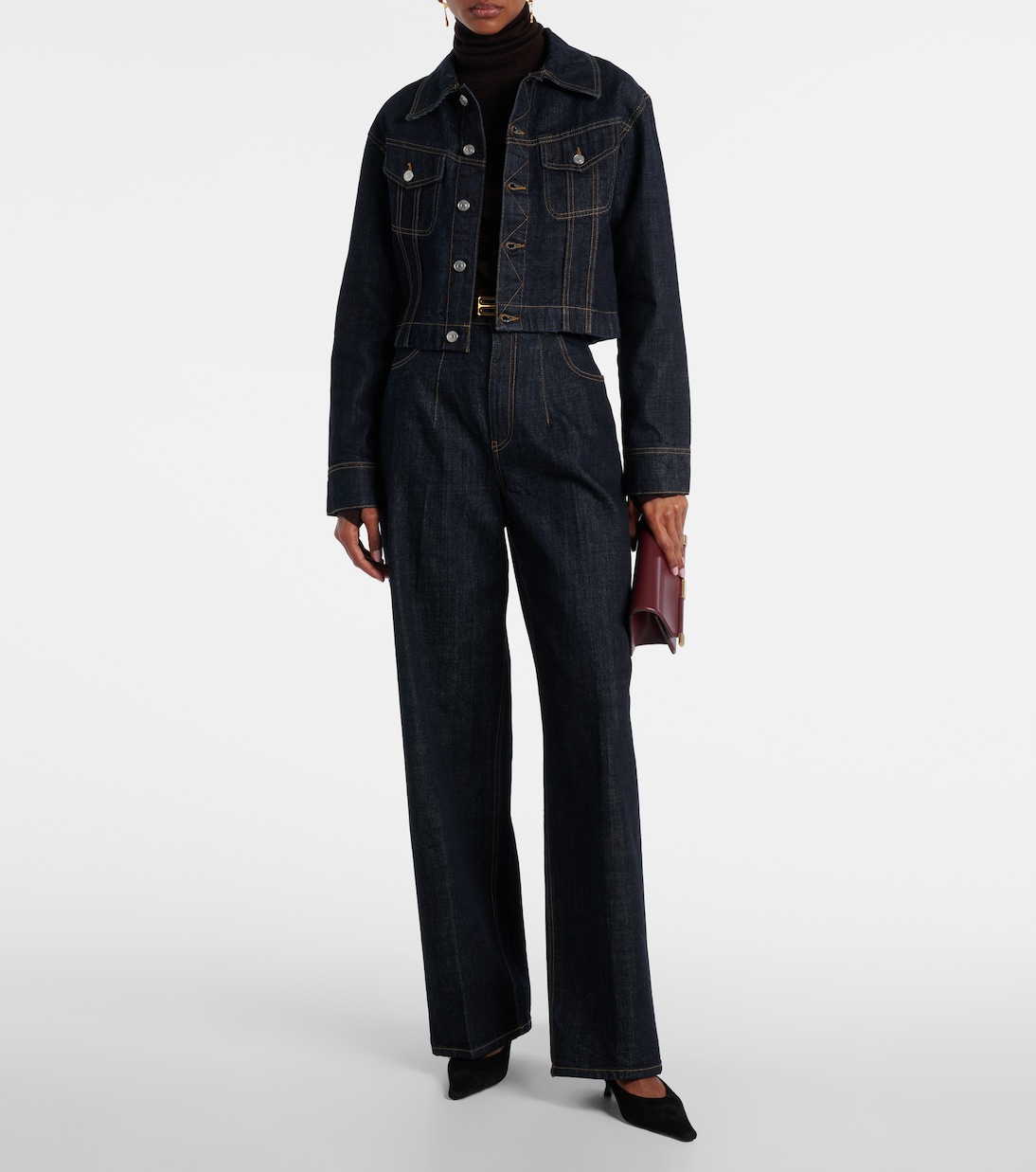 Jeans rectos de tiro alto | Victoria Beckham