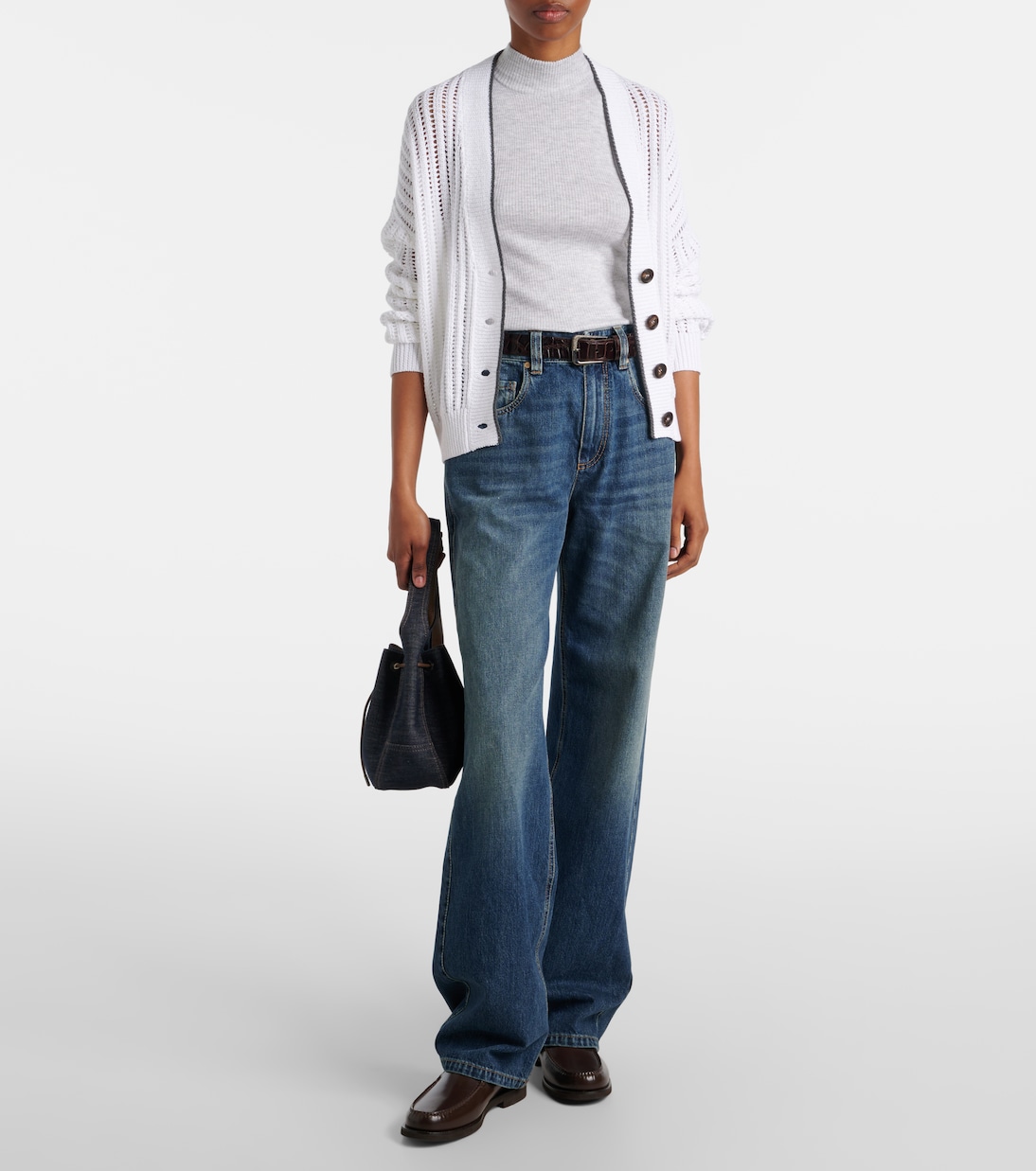 Ribbed-knit turtleneck top | Brunello Cucinelli