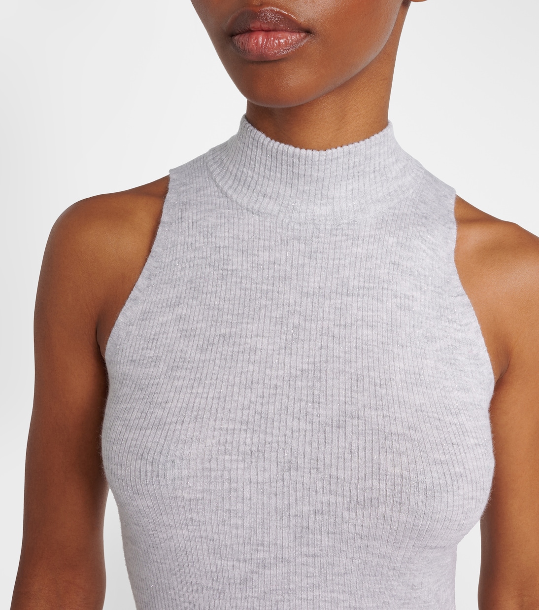 Ribbed-knit turtleneck top | Brunello Cucinelli