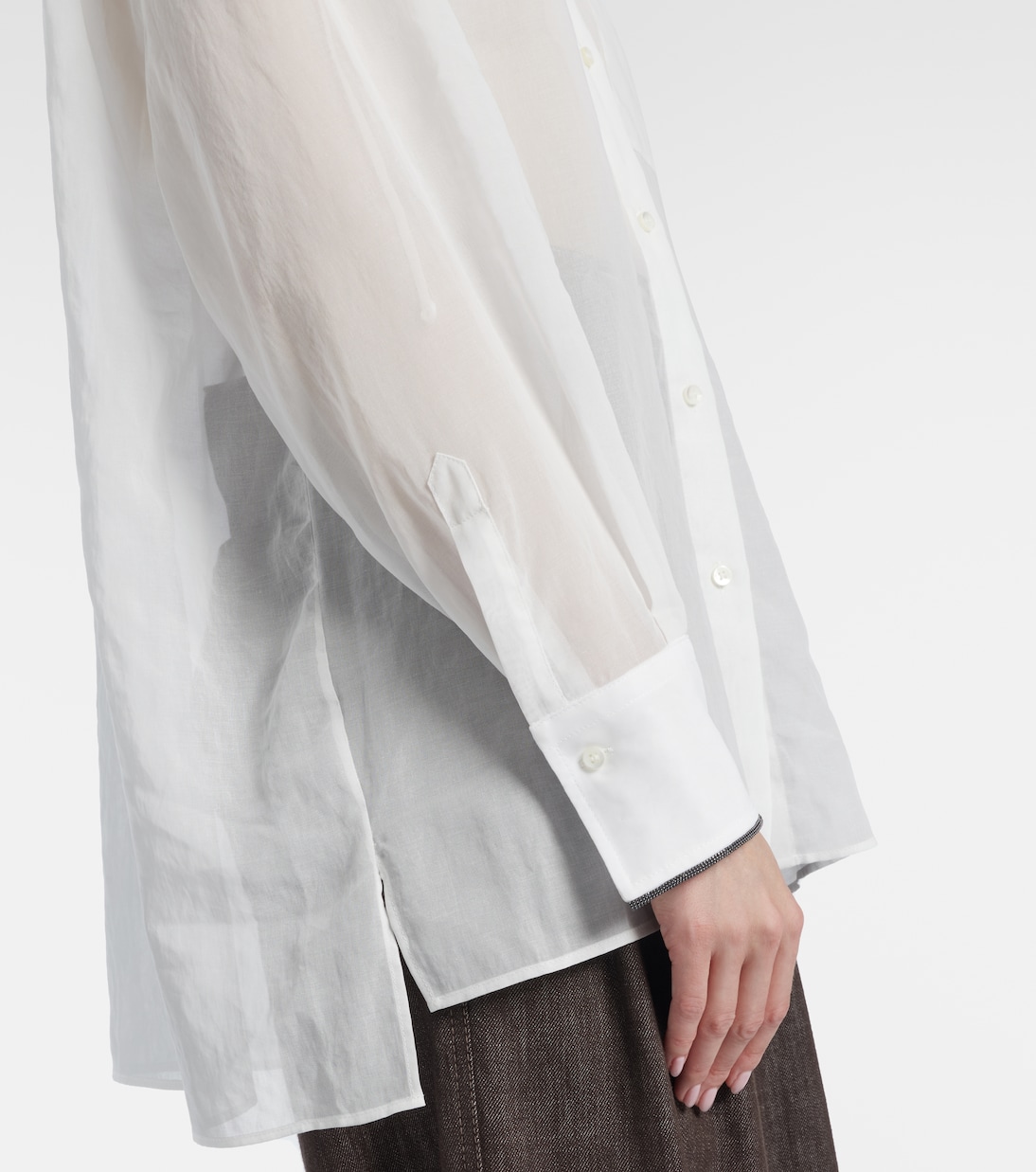 Camisa de popelín de algodón | Brunello Cucinelli