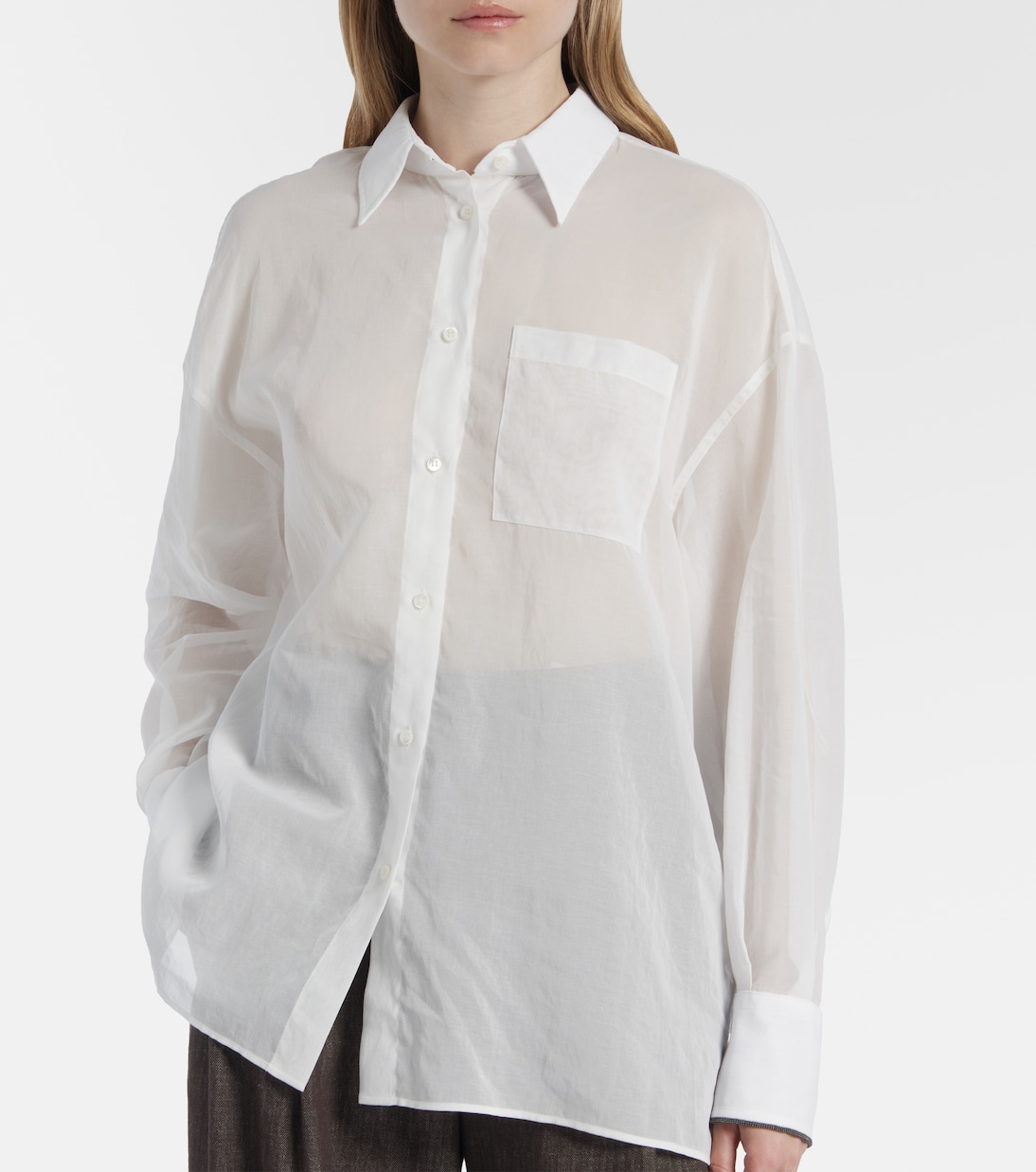 Camisa de popelín de algodón | Brunello Cucinelli