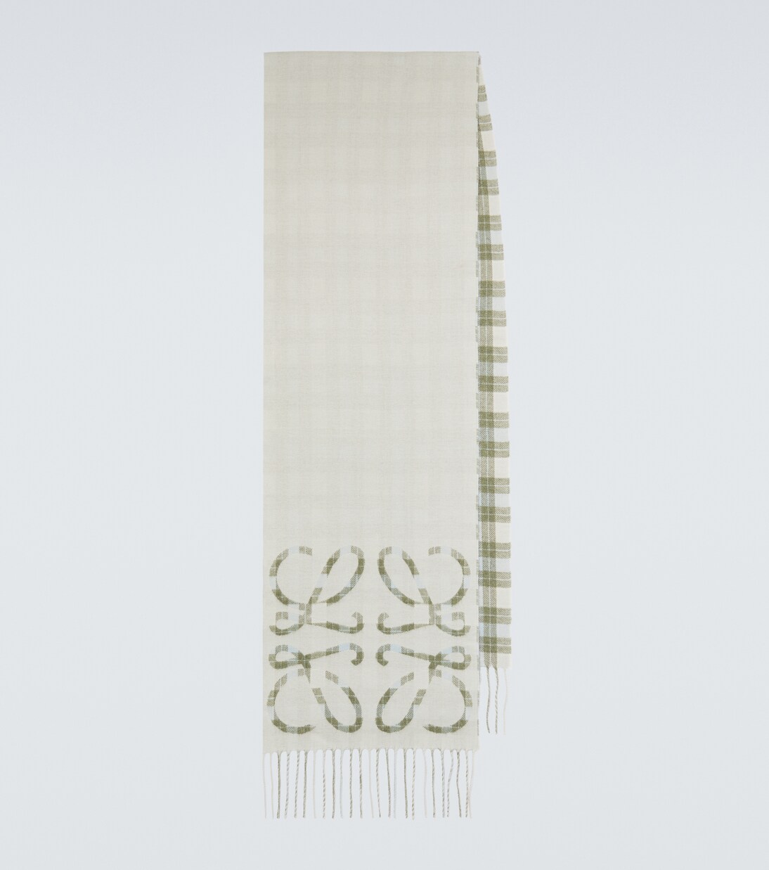 Anagram checked silk and cashmere scarf | Loewe