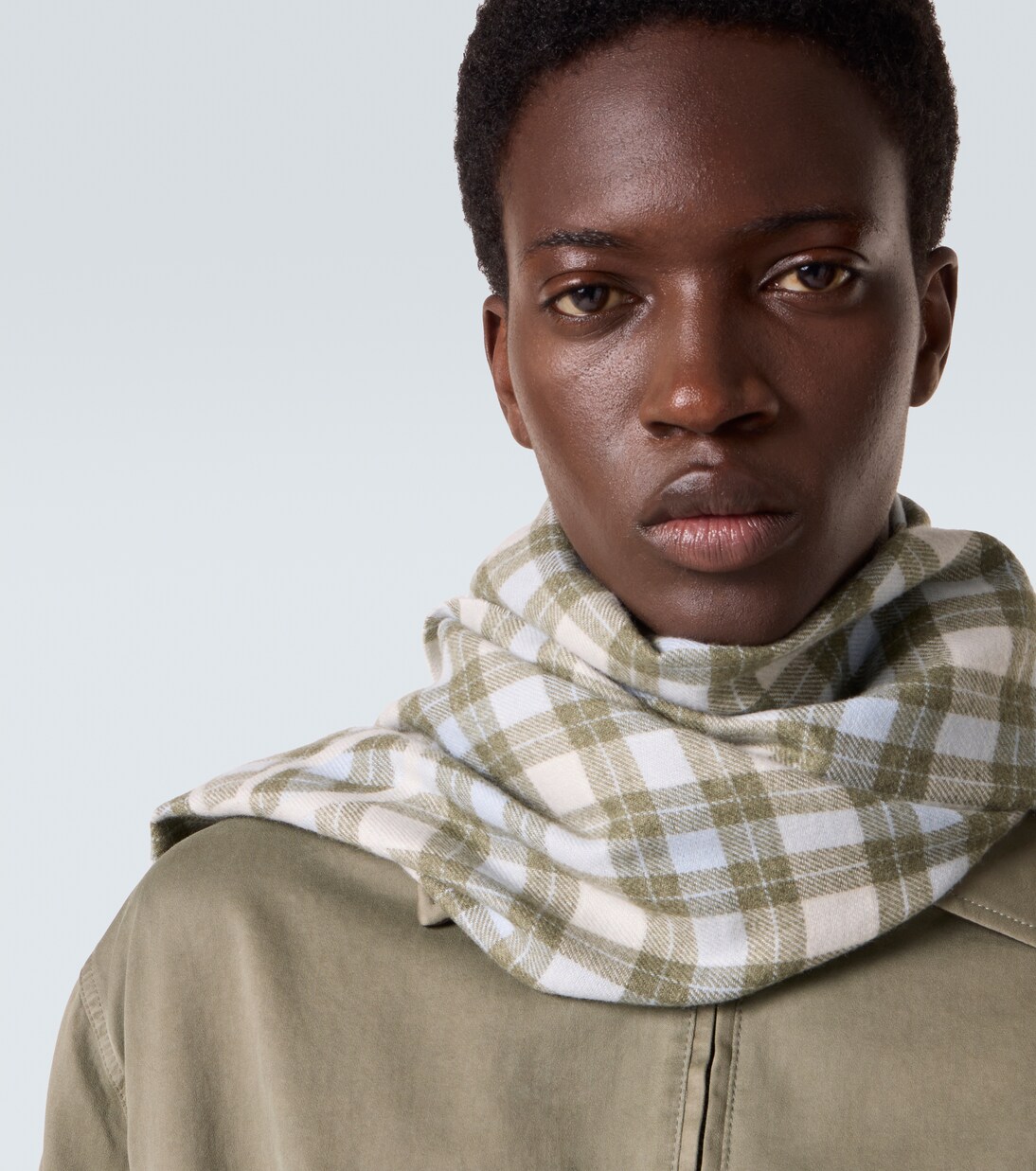 Anagram checked silk and cashmere scarf | Loewe