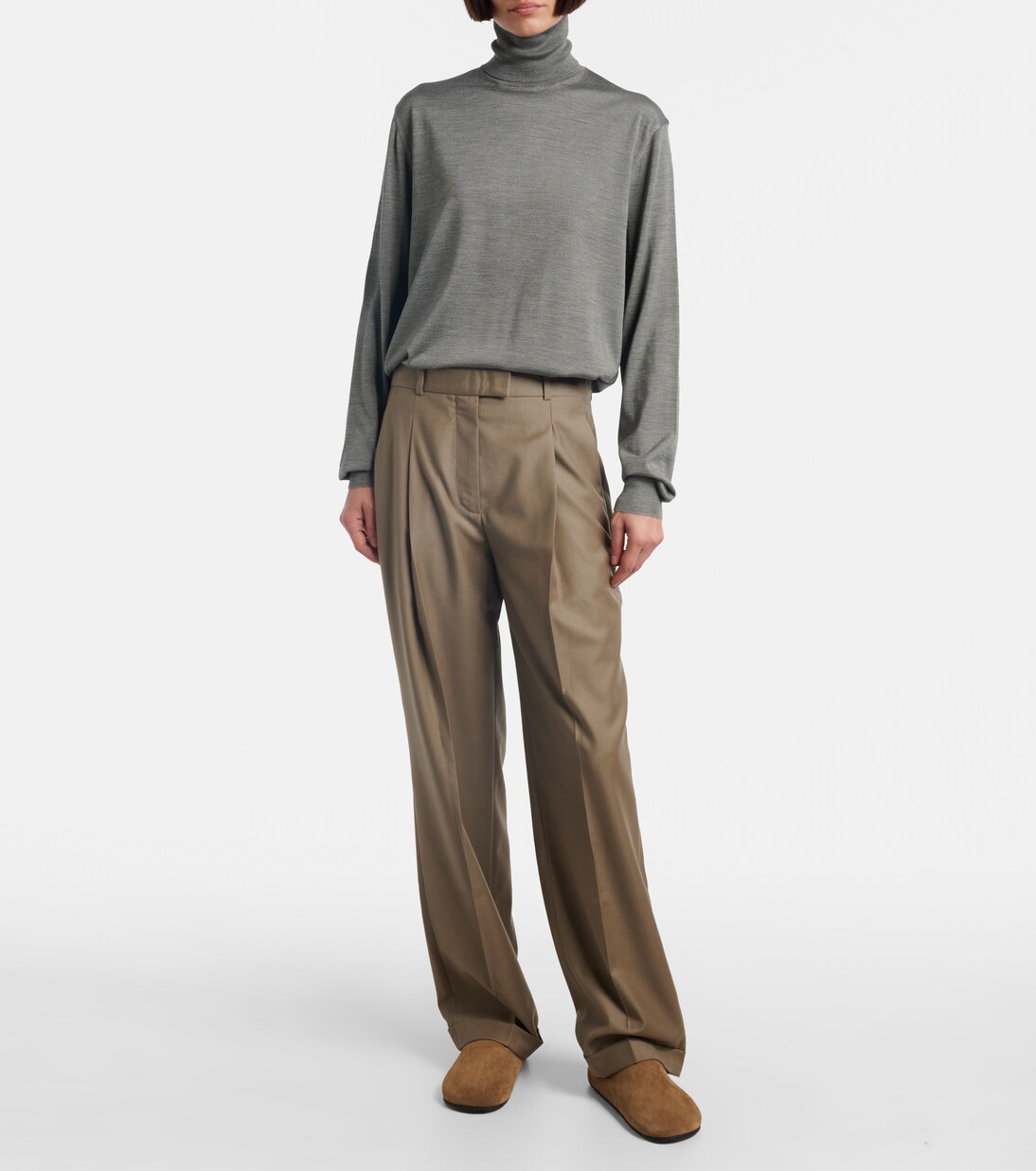 Liwen silk turtleneck top | The Row