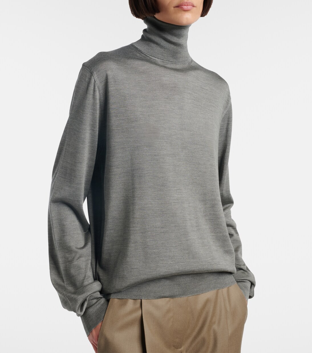 Liwen silk turtleneck top | The Row