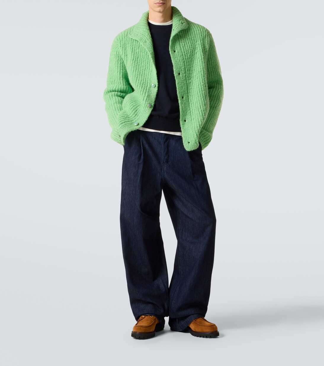 Ribbed-knit cashmere bouclé cardigan | God's True Cashmere