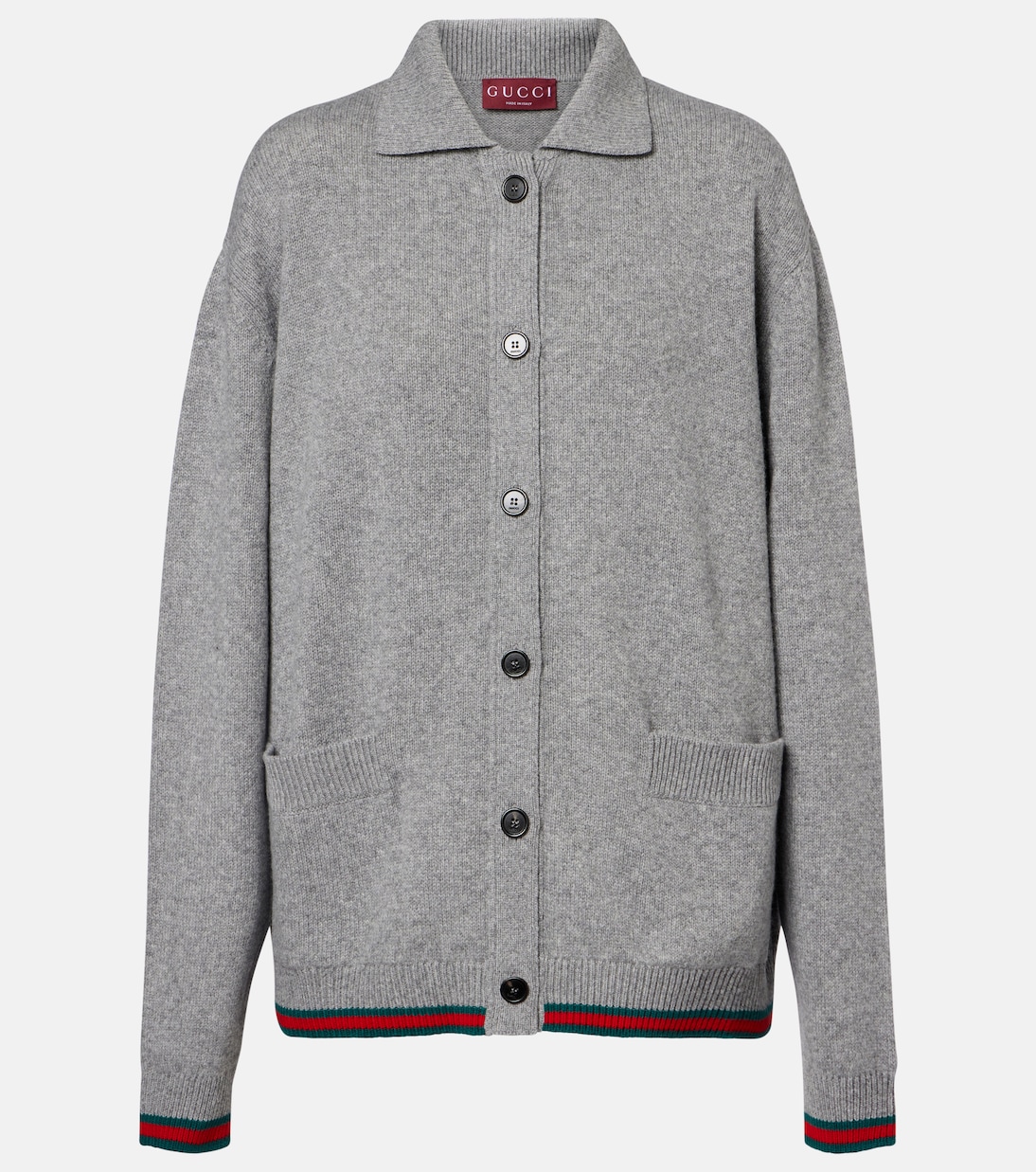 Cardigan Web Stripe aus Wolle und Kaschmir | Gucci