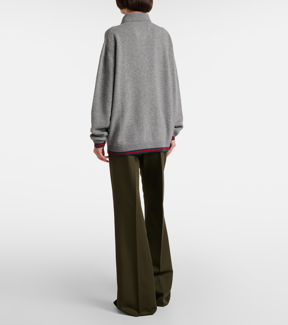 Cardigan Web Stripe aus Wolle und Kaschmir | Gucci