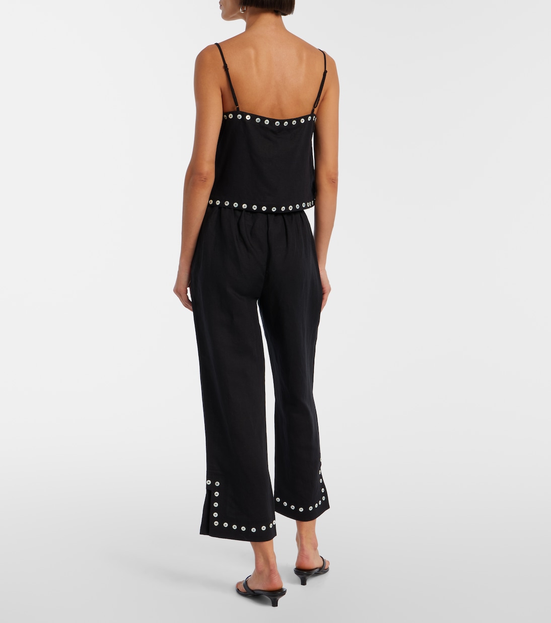 Piha linen-blend flared pants | Staud