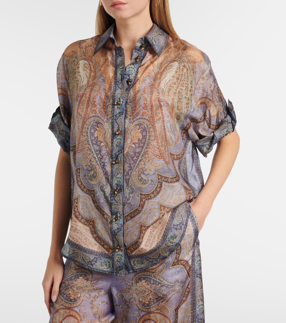 Top Wanderlust de seda estampado | Zimmermann