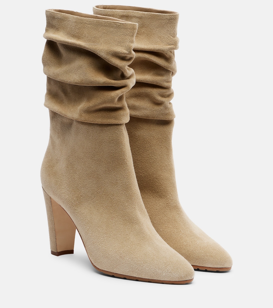 Calasso 90 draped suede ankle boots | Manolo Blahnik