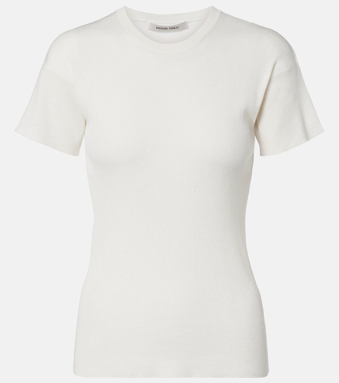 Ribbed-knit cotton and silk T-shirt | Phoebe Philo