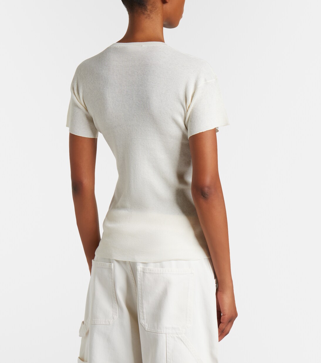 Ribbed-knit cotton and silk T-shirt | Phoebe Philo