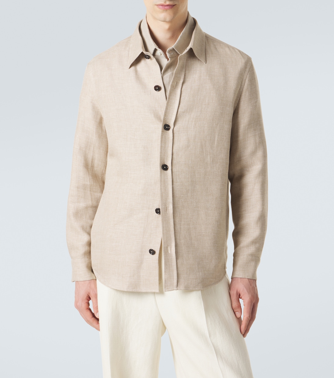 Cashmere, linen, and silk overshirt | Zegna
