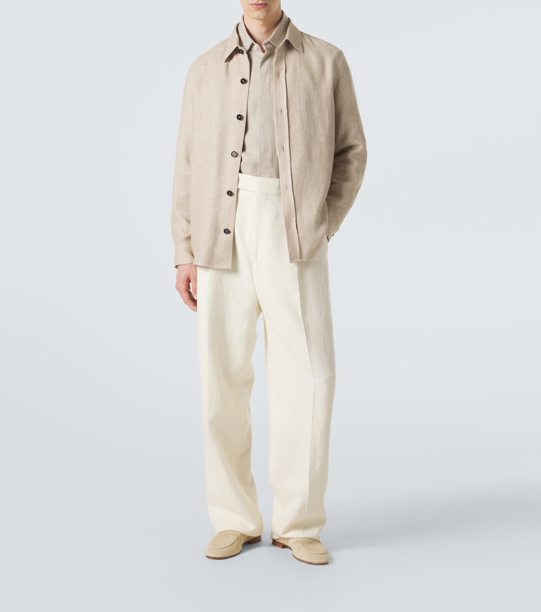 Cashmere, linen, and silk overshirt | Zegna