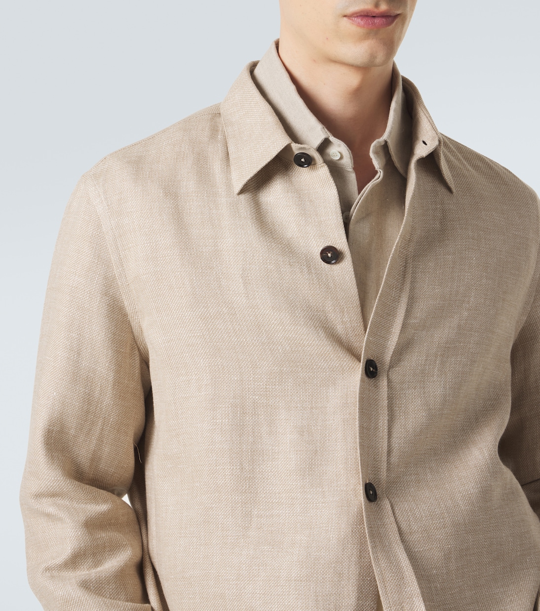 Cashmere, linen, and silk overshirt | Zegna
