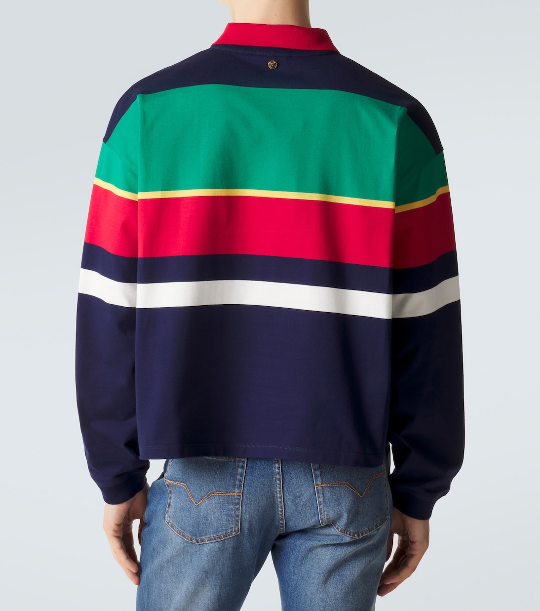 Colorblocked cotton jersey polo sweatshirt | Versace